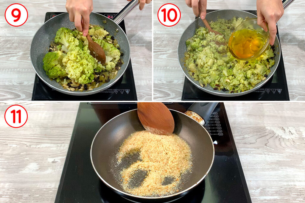 Pasta con broccoli arriminati - Step 9-11