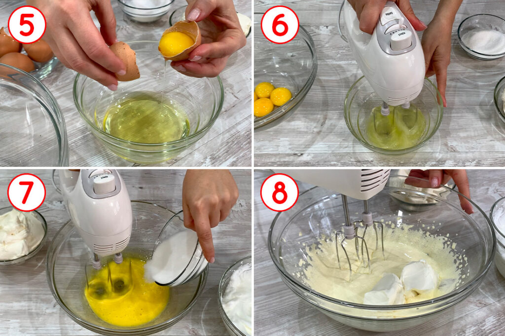 Preparazione della crema al mascarpone