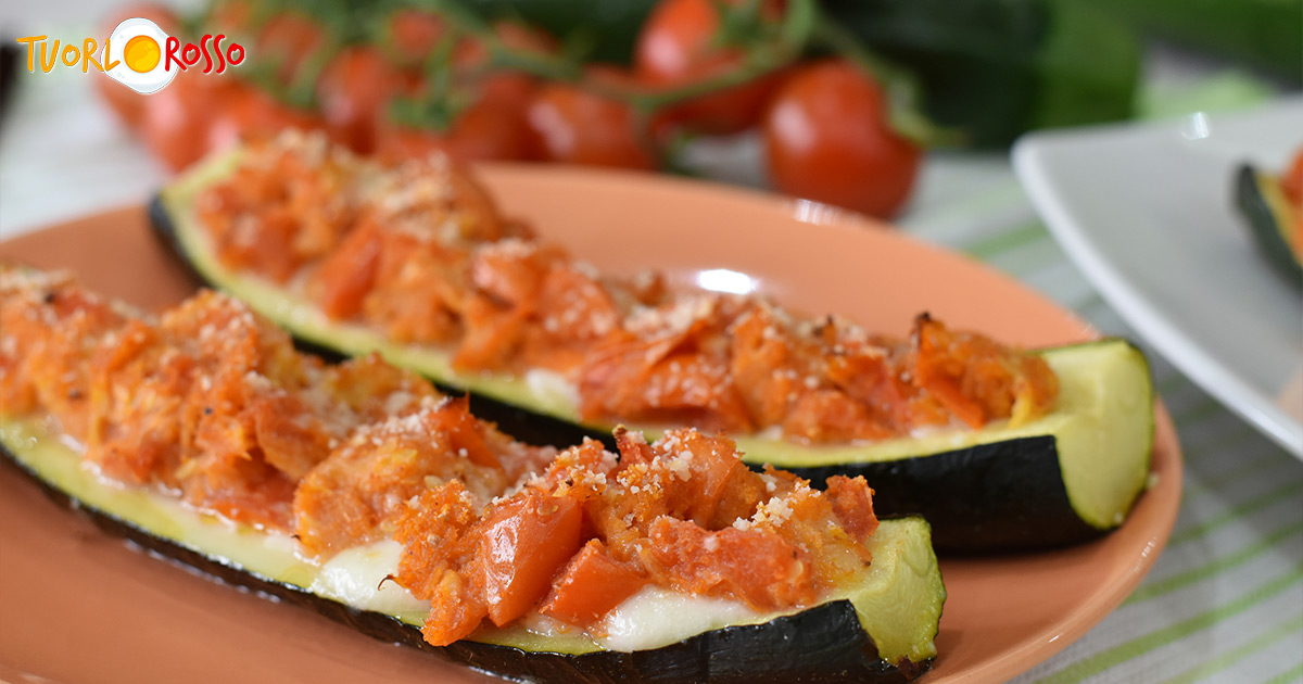 Zucchine ripiene al forno facili - Tuorlo Rosso