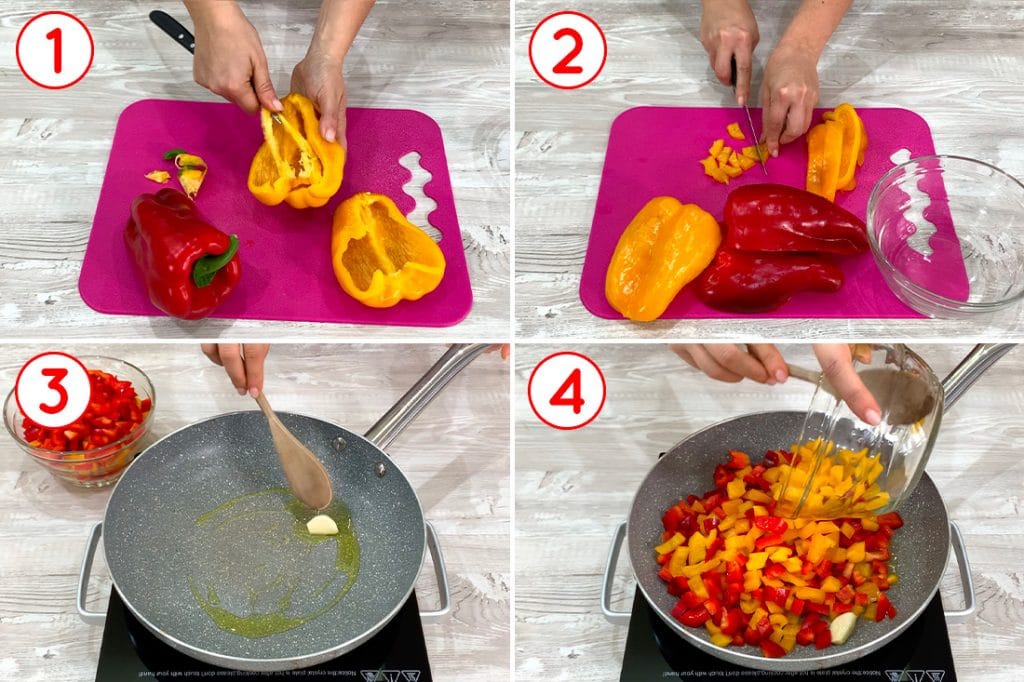 Preparazione e cottura dei peperoni