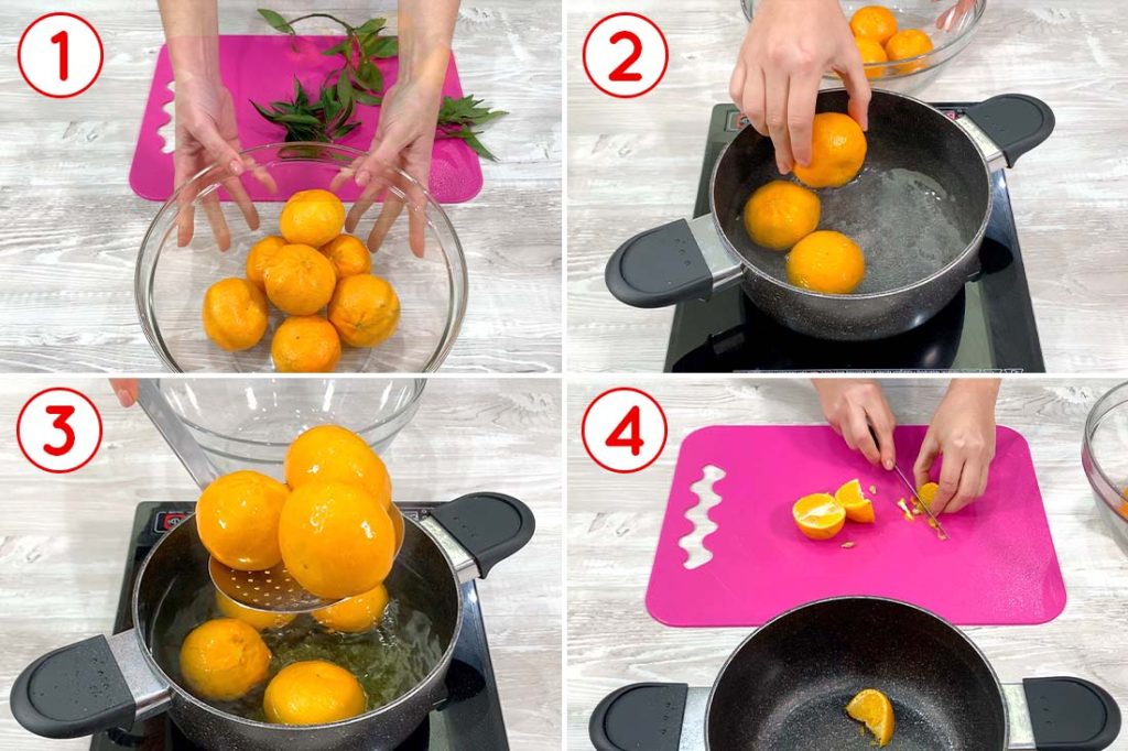 preparazione dei mandarini