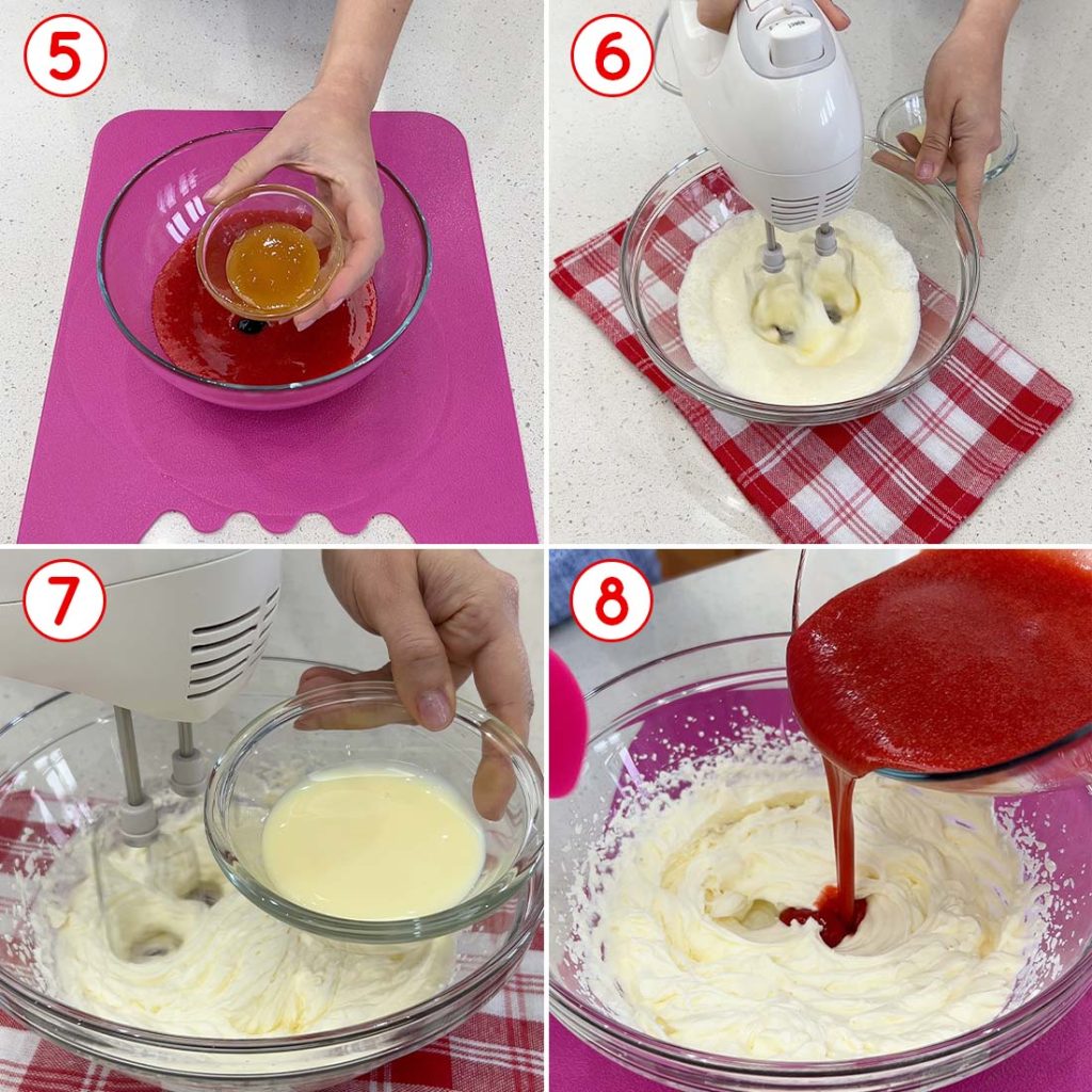 preparazione del gelato alla fragola