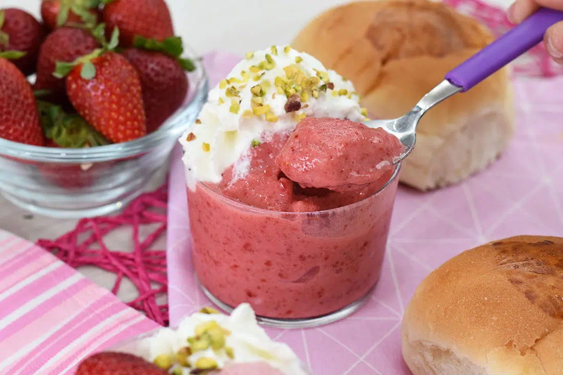 gelato istantaneo alla fragola