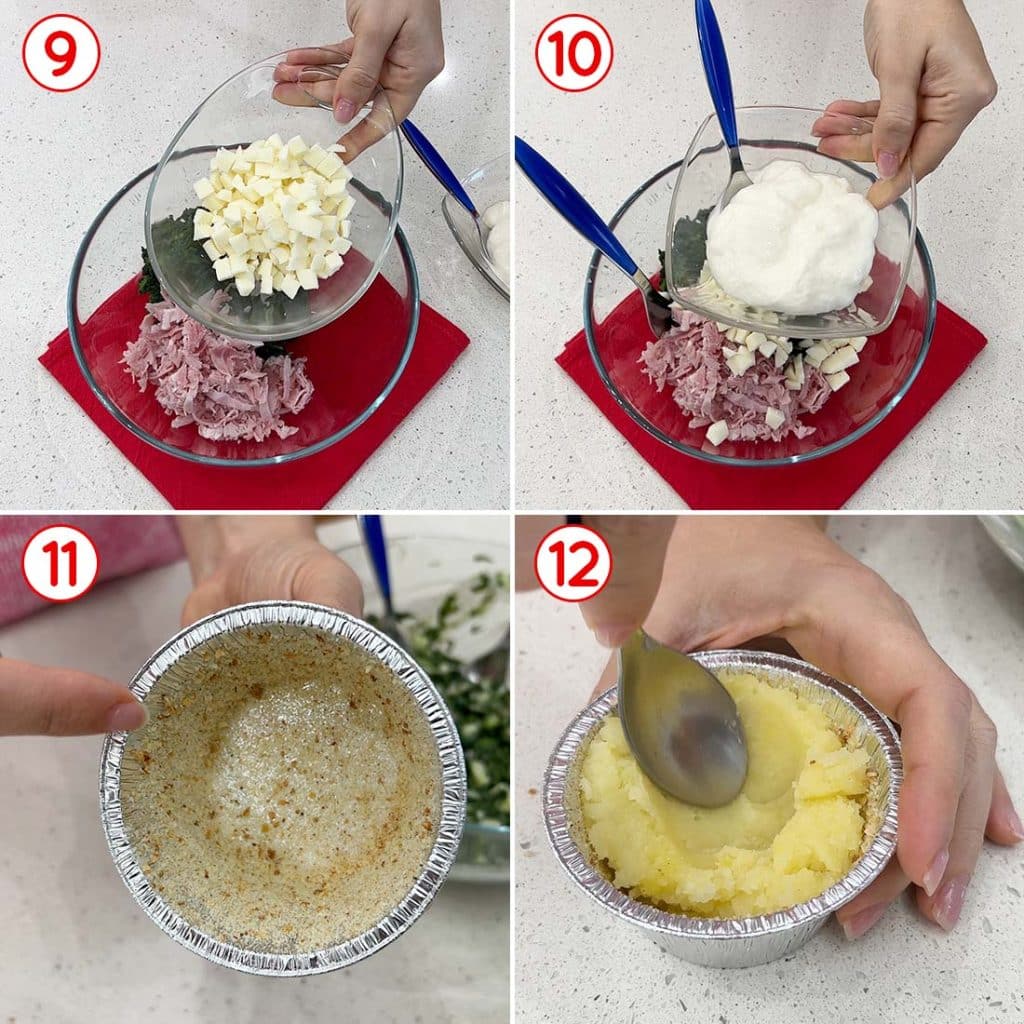 Formazione del tortino di patate