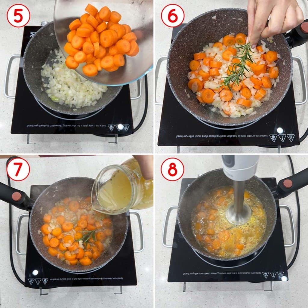 Preparazione della vellutata di carote
