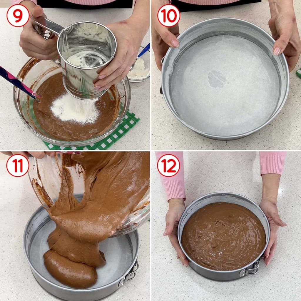 Torta tenerina al cioccolato pronta per la cottura