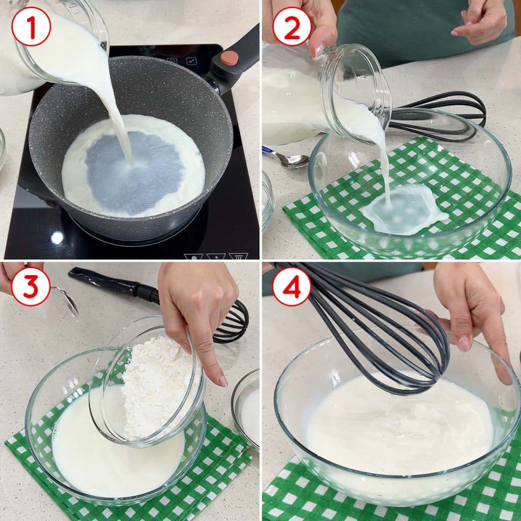 Preparazione del biancomangiare