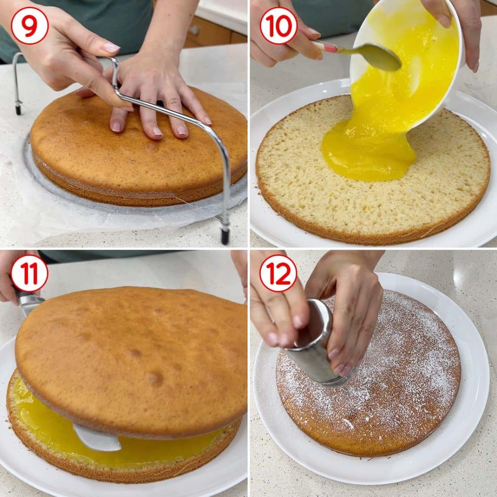 Farcitura della torta con crema al limone