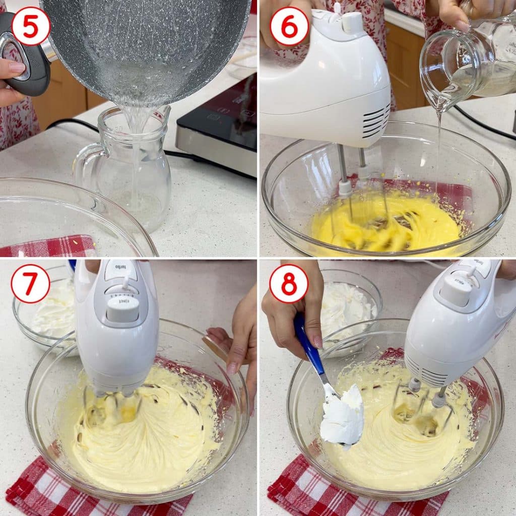 Preparazione della crema al mascarpone con uova pastorizzate