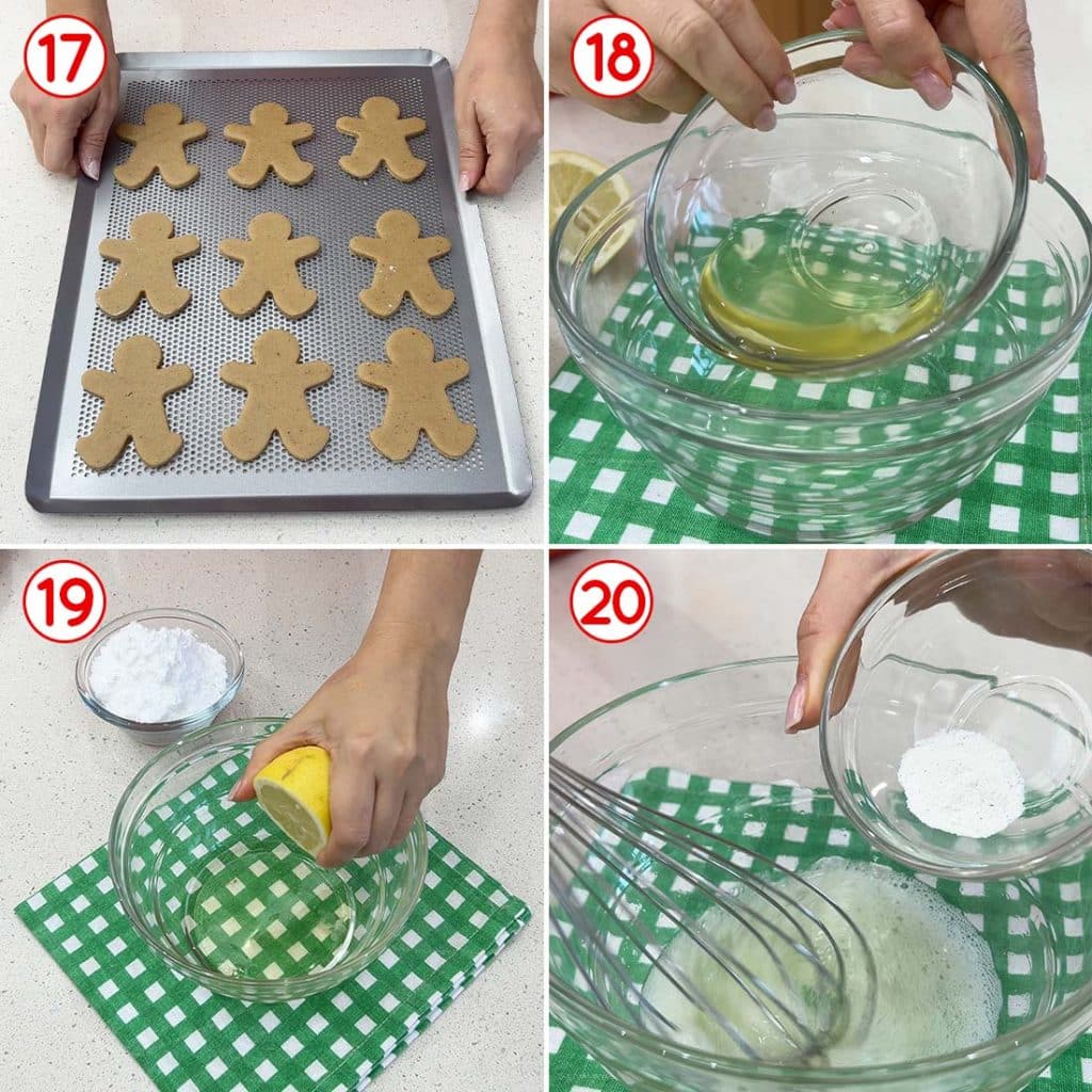 Cottura dei biscotti pan di zenzero e glassa
