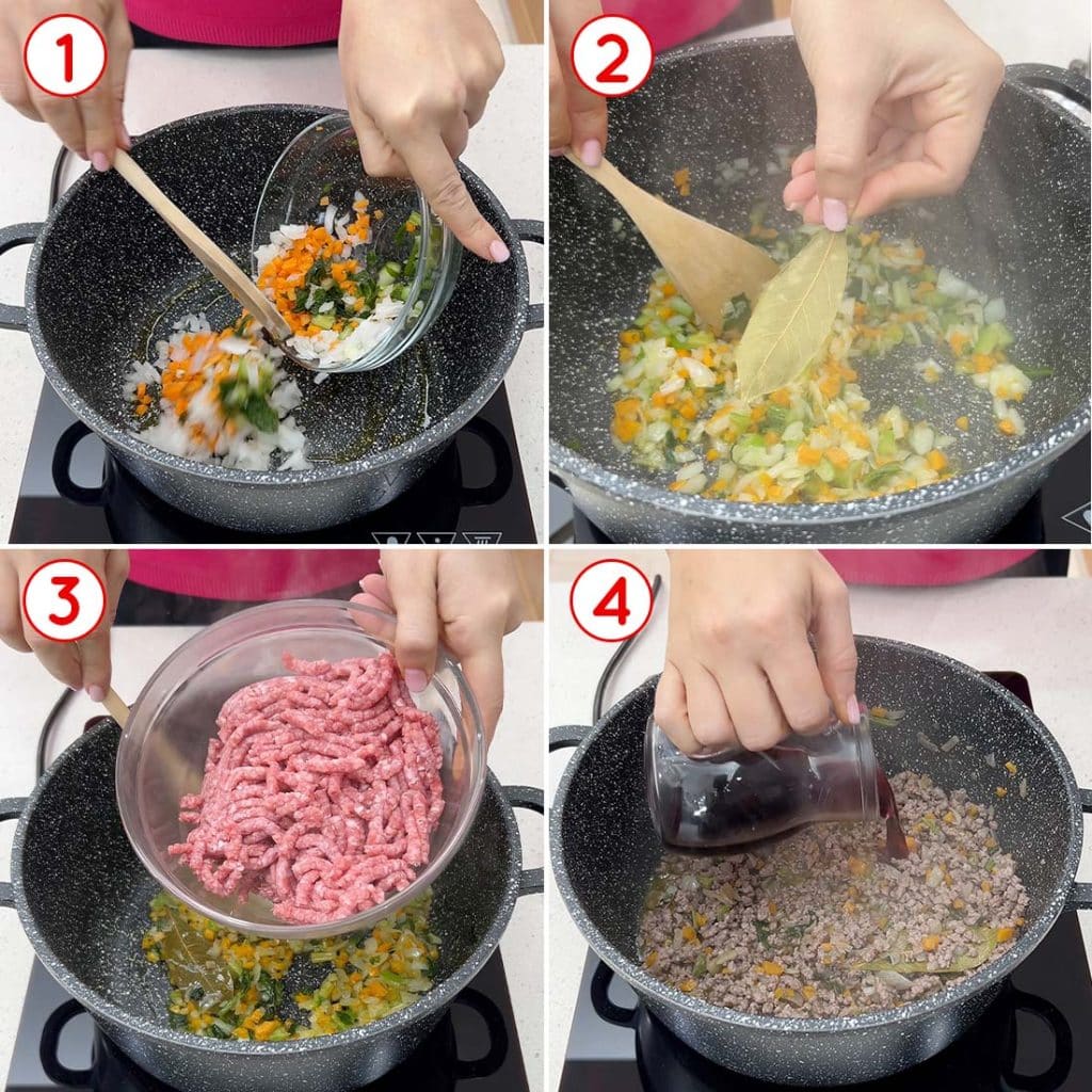 Preparazione del ragù