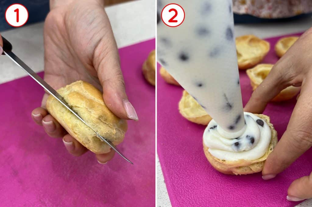 farcitura dei bignè con ricotta