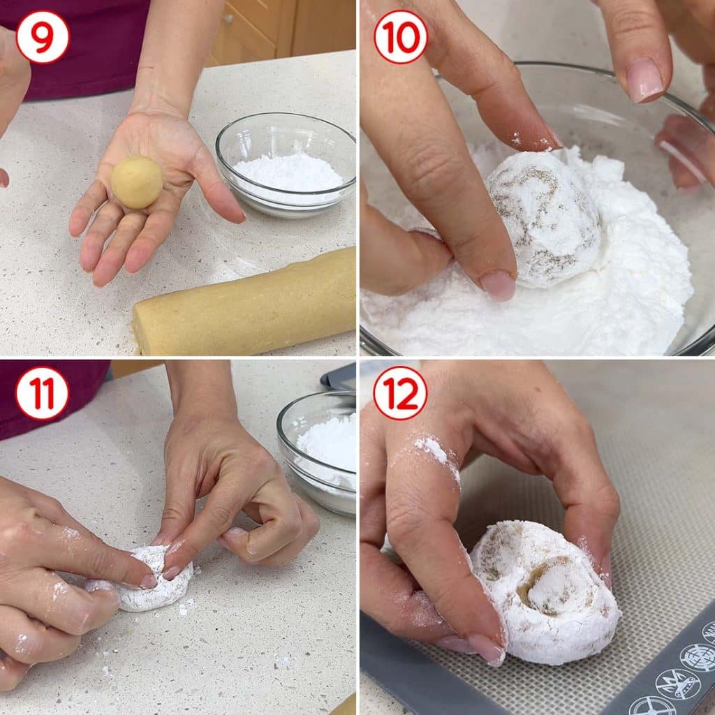 Formazione dei pizzicotti alle mandorla