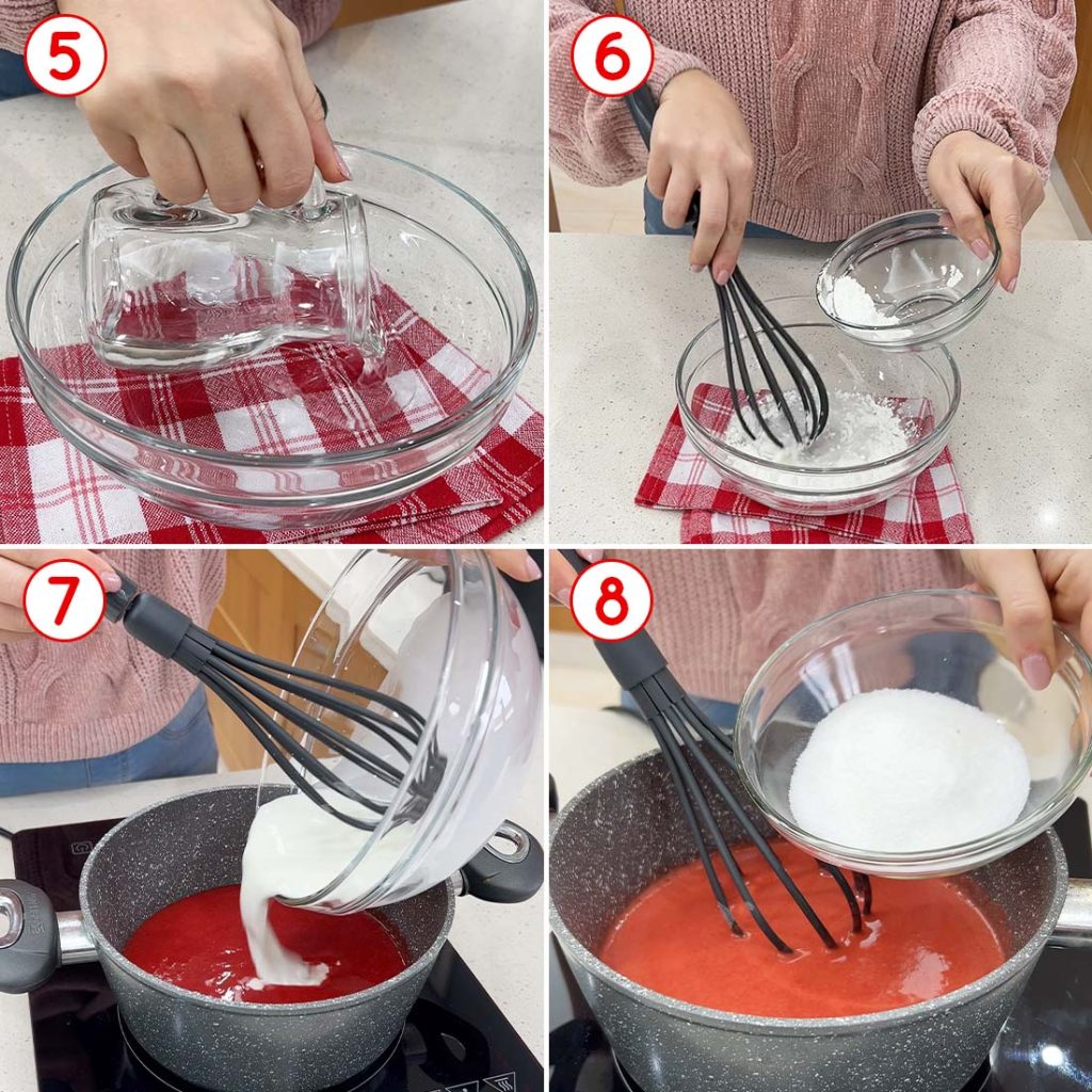 Preparazione del gelo di fragole