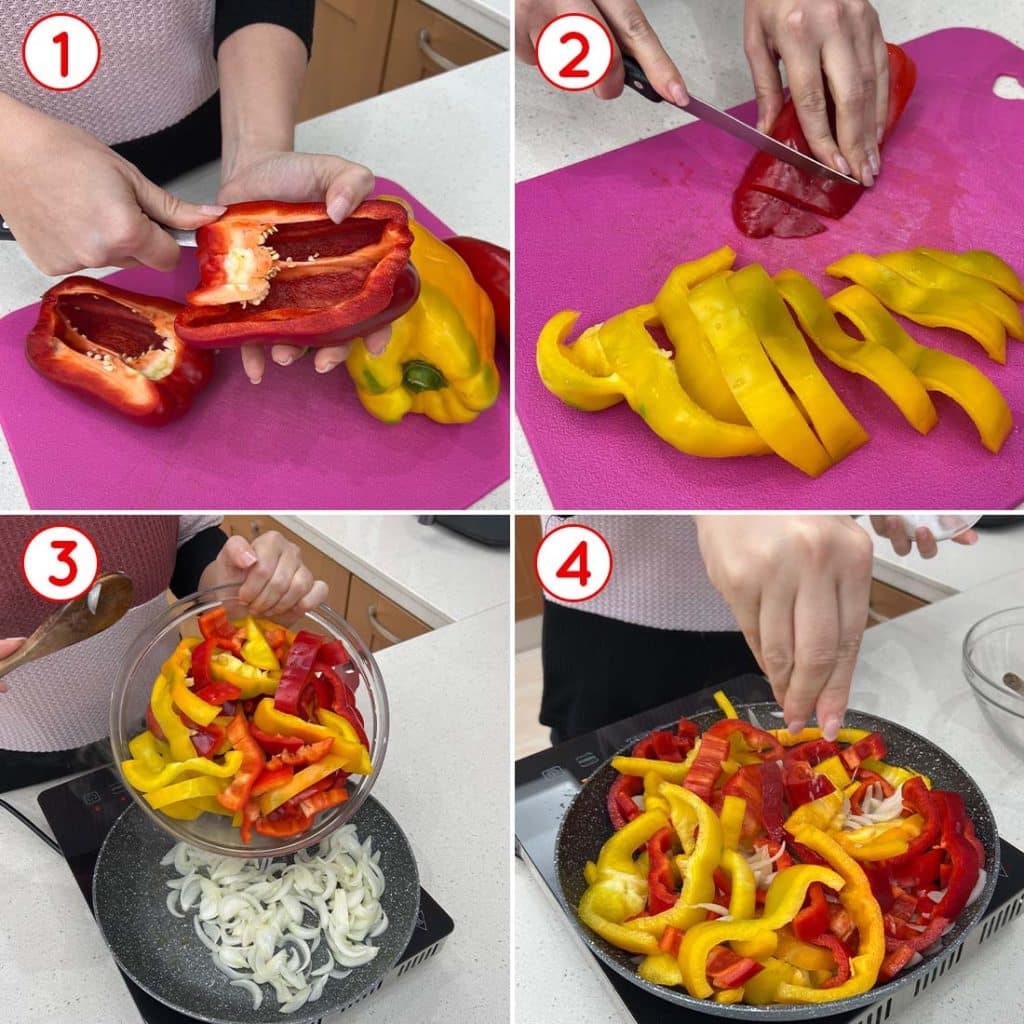 Peperoni e cipolle