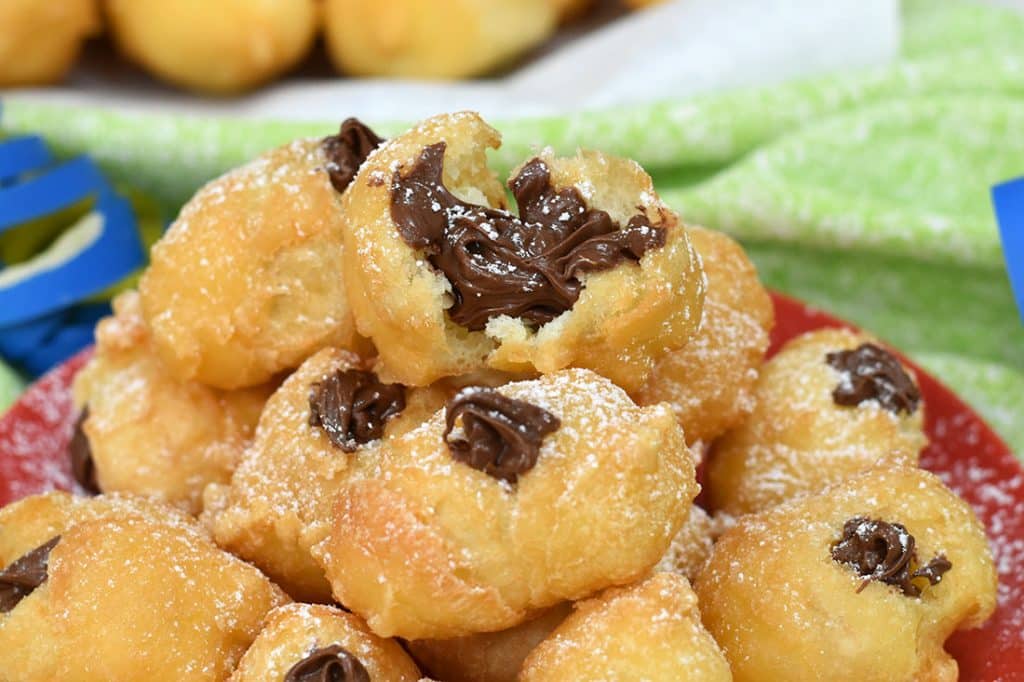 bignole di carnevale con Nutella