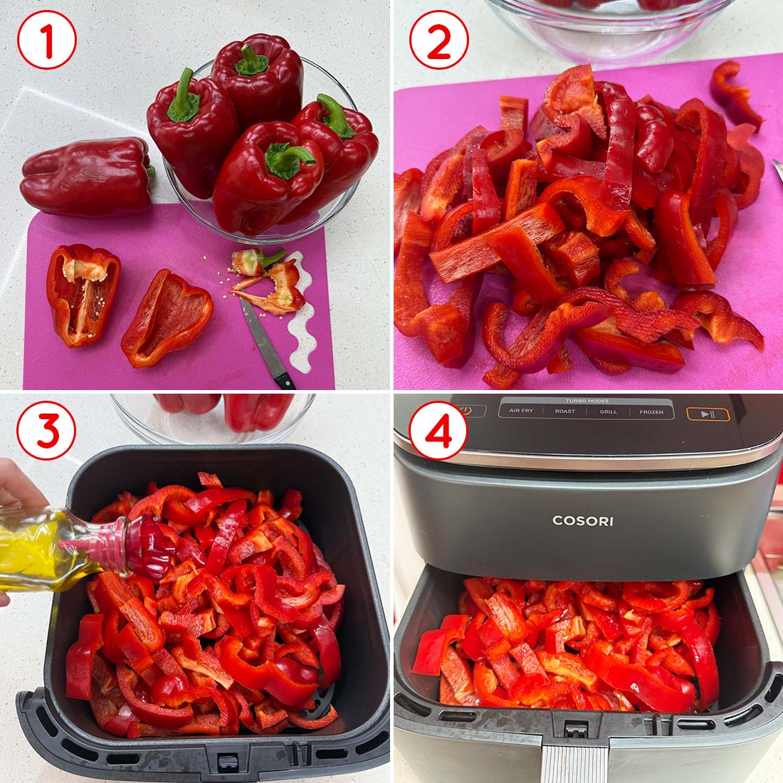 Listarelle di peperoni in friggitrice ad aria: ricetta facile e veloce ...
