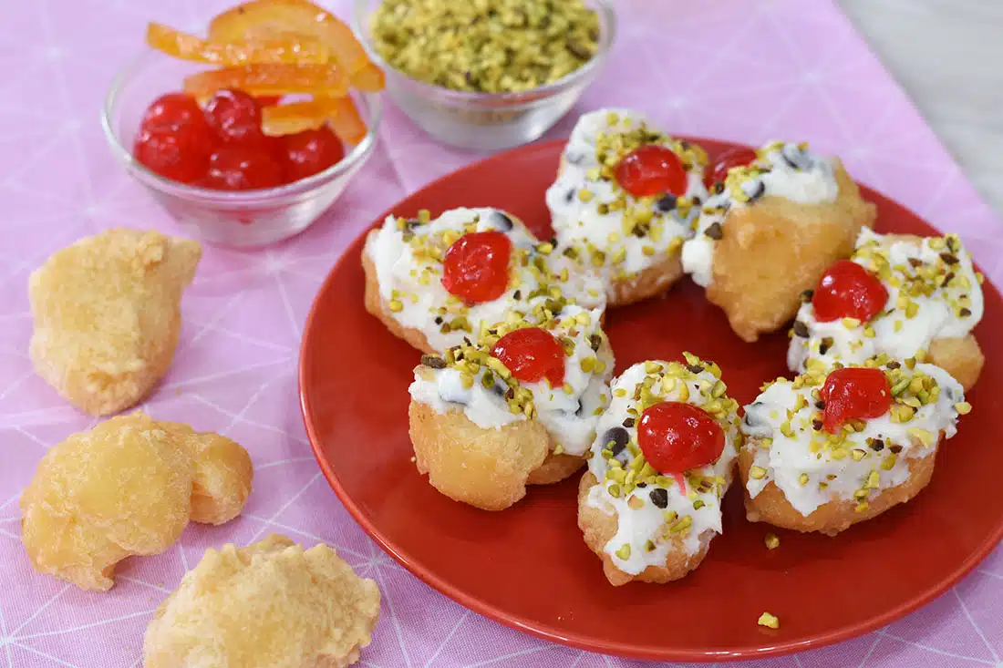 sfincette con crema di ricotta