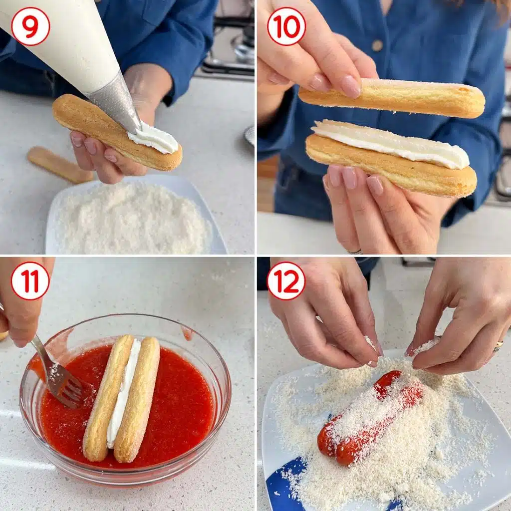 Composizione dei dolcetti alle fragole