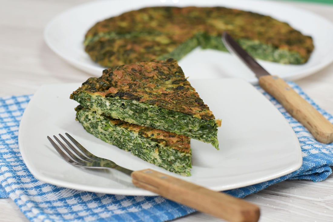 frittata di spinaci in padella