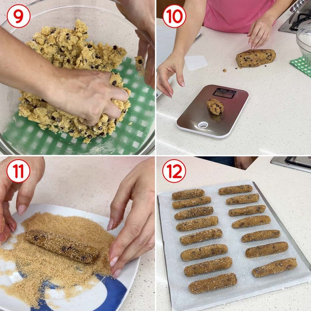 Formazione e cottura dei biscotti di semola