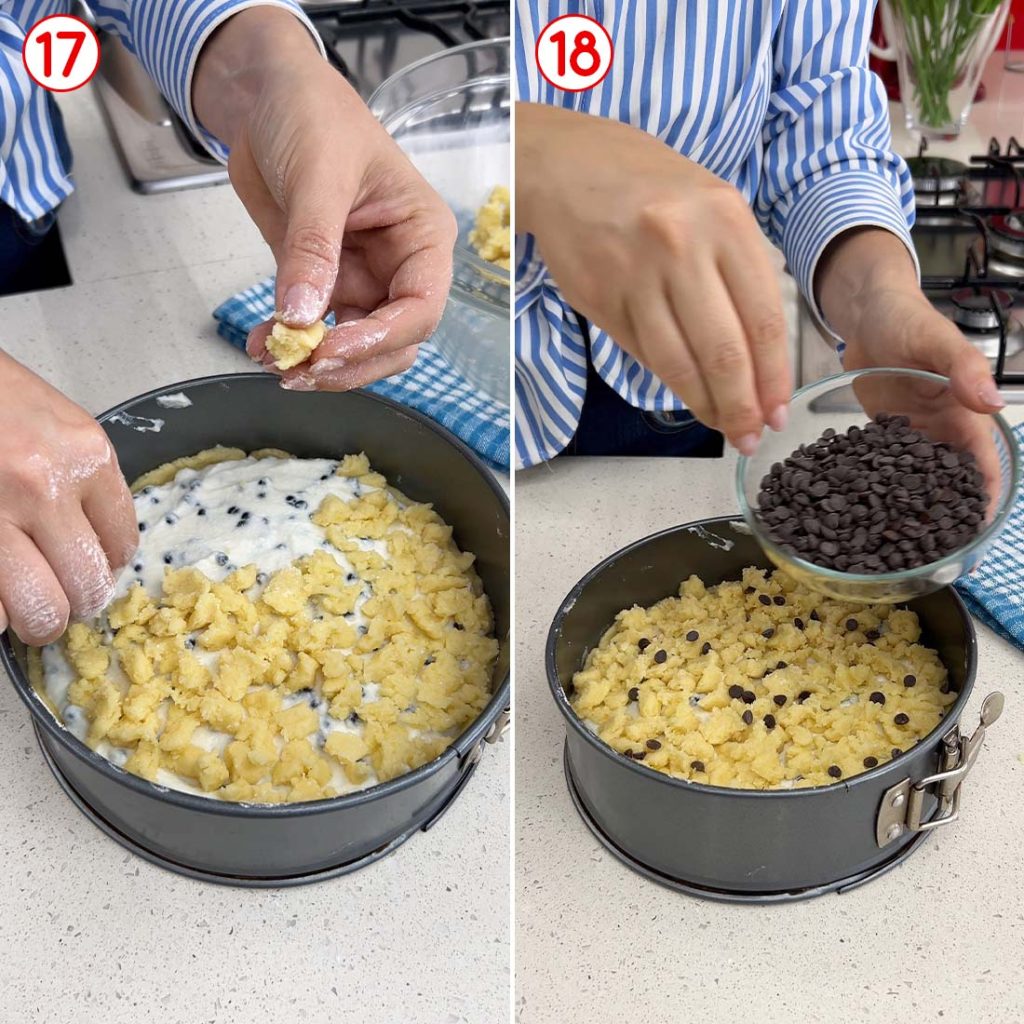 Sbriciolata di ricotta pronta per la cottura