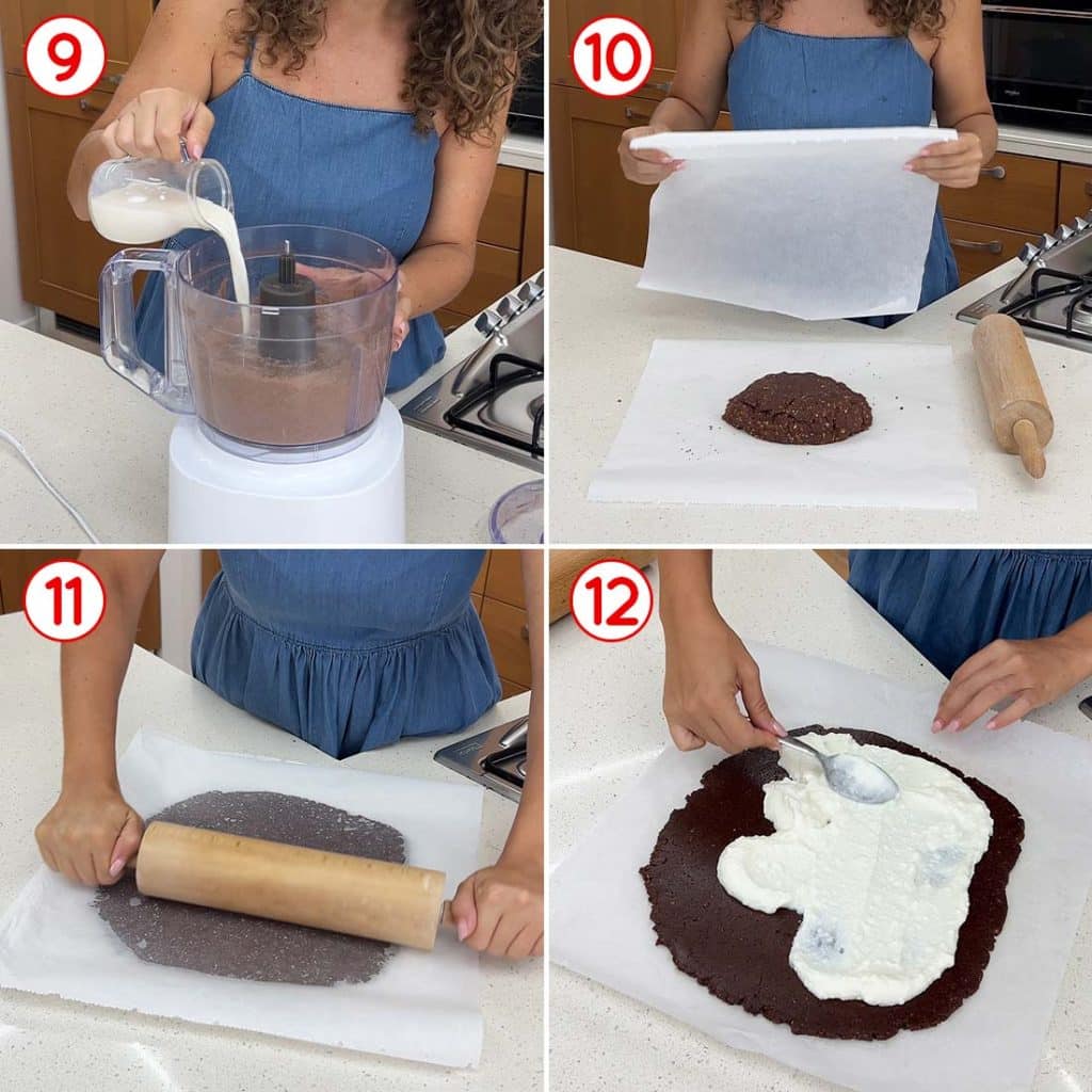 Preparazione del rotolo di biscotti senza cottura