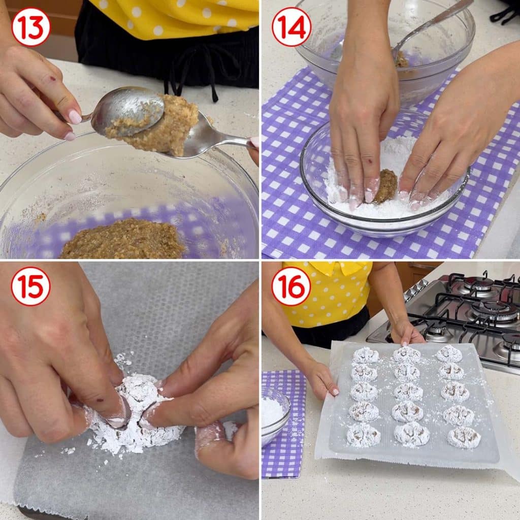 Formazione dei pizzicotti alle noci