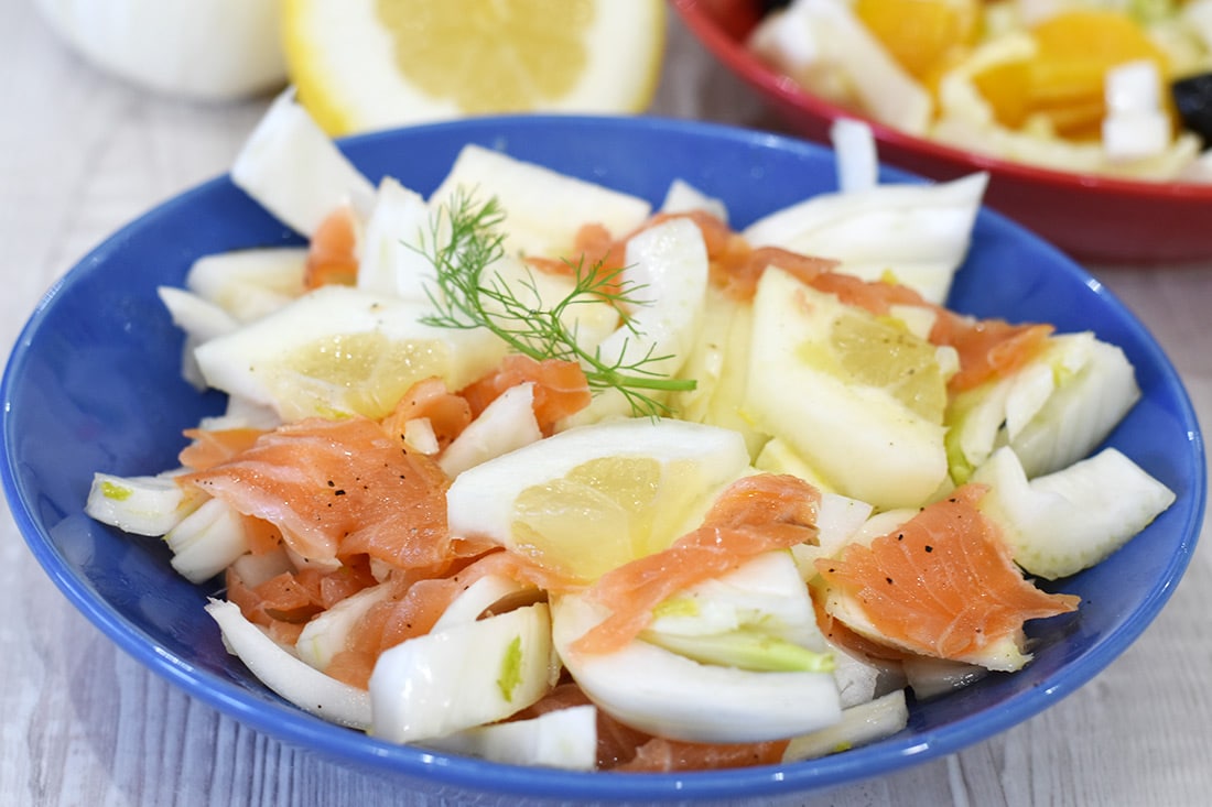 insalata di finocchi e salmone