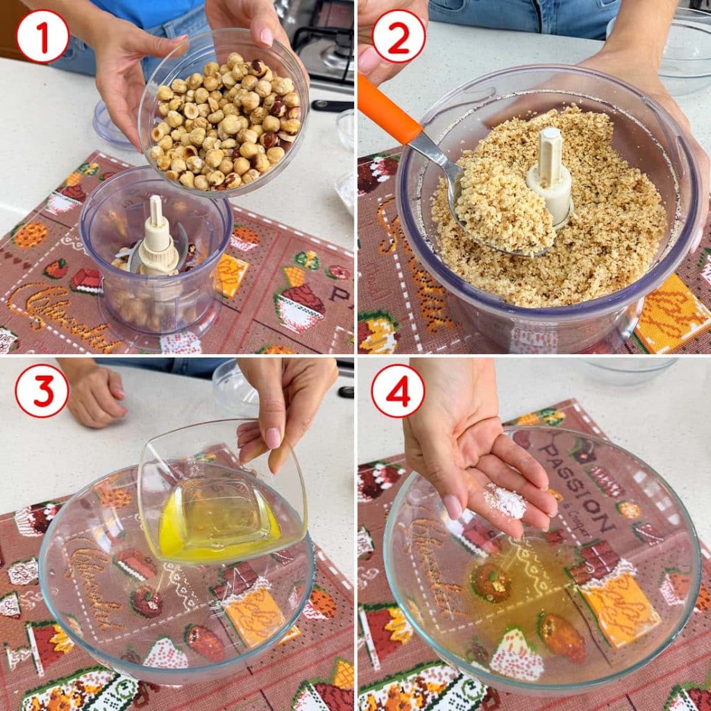 Nocciole e impasto