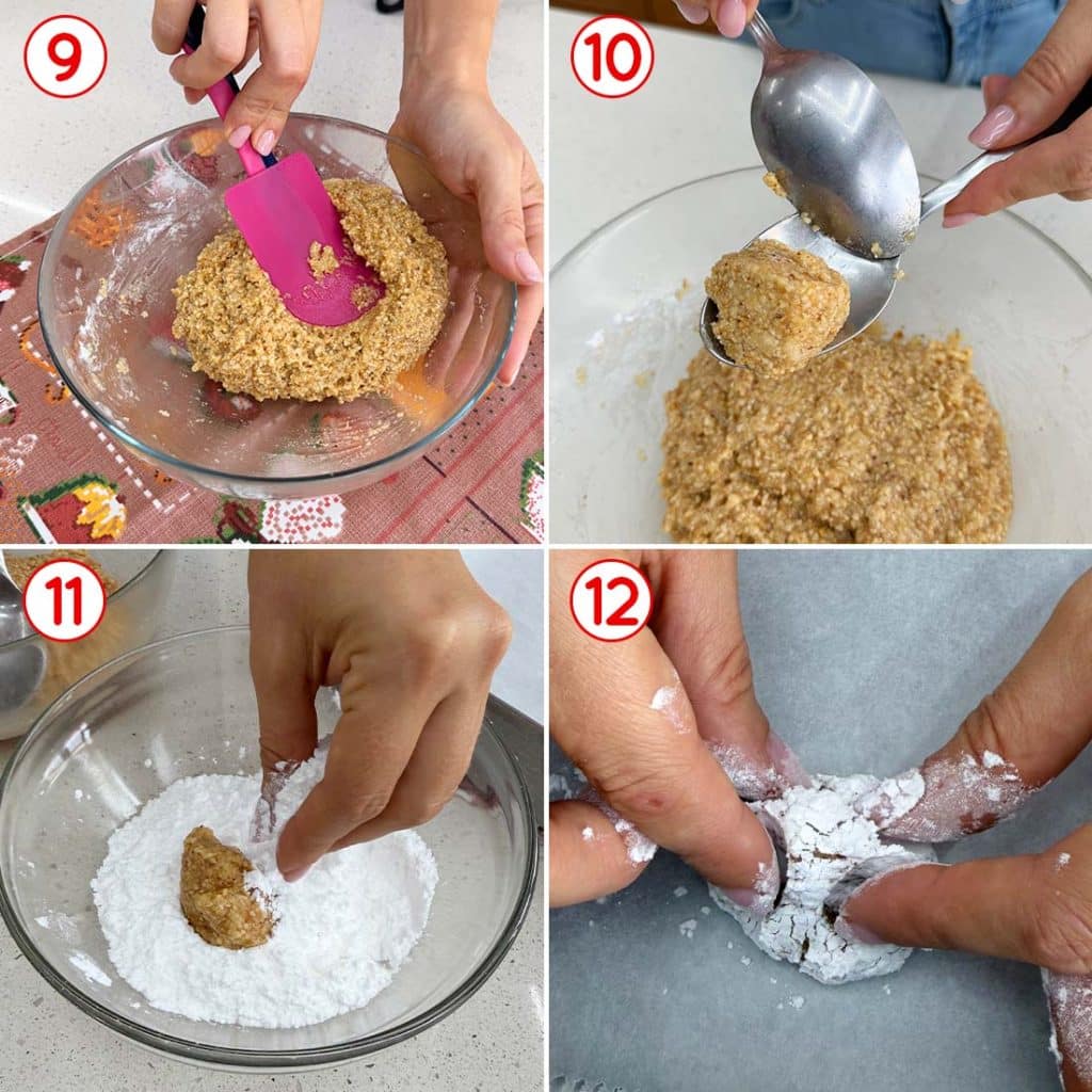 Formazione dei pizzicotti alle nocciole