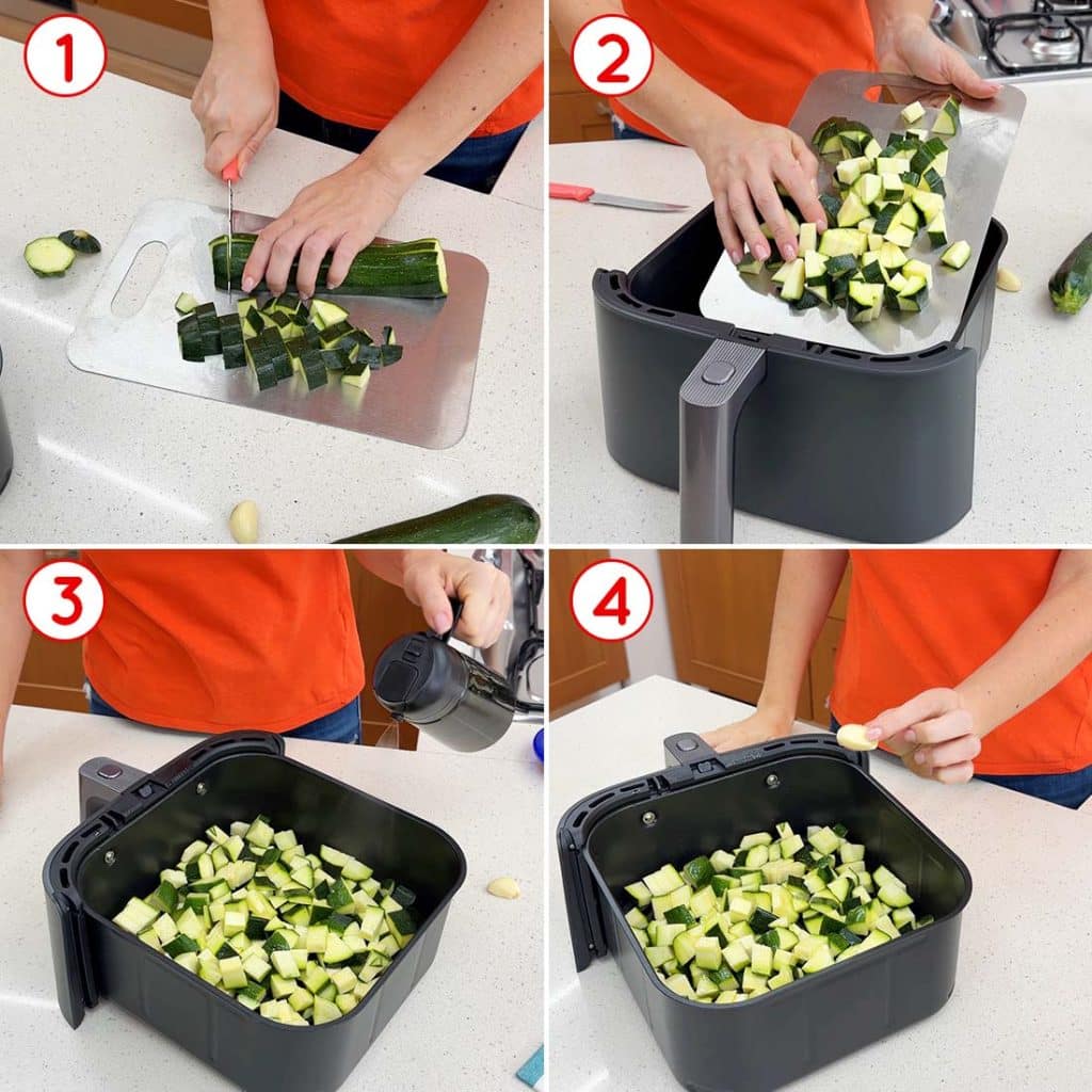 Cottura delle zucchine in friggitrice ad aria