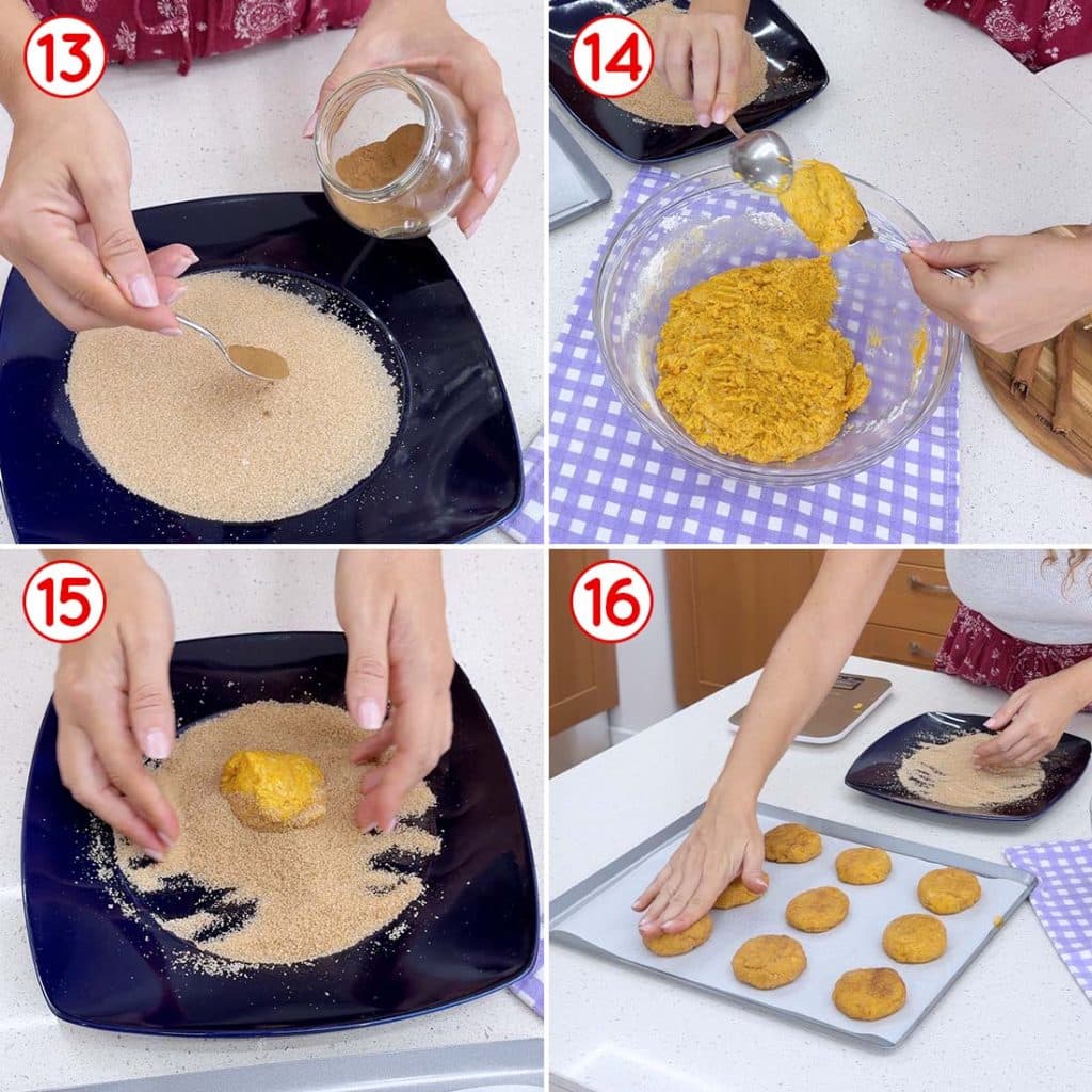 Formazione e decorazione dei cookies alla zucca