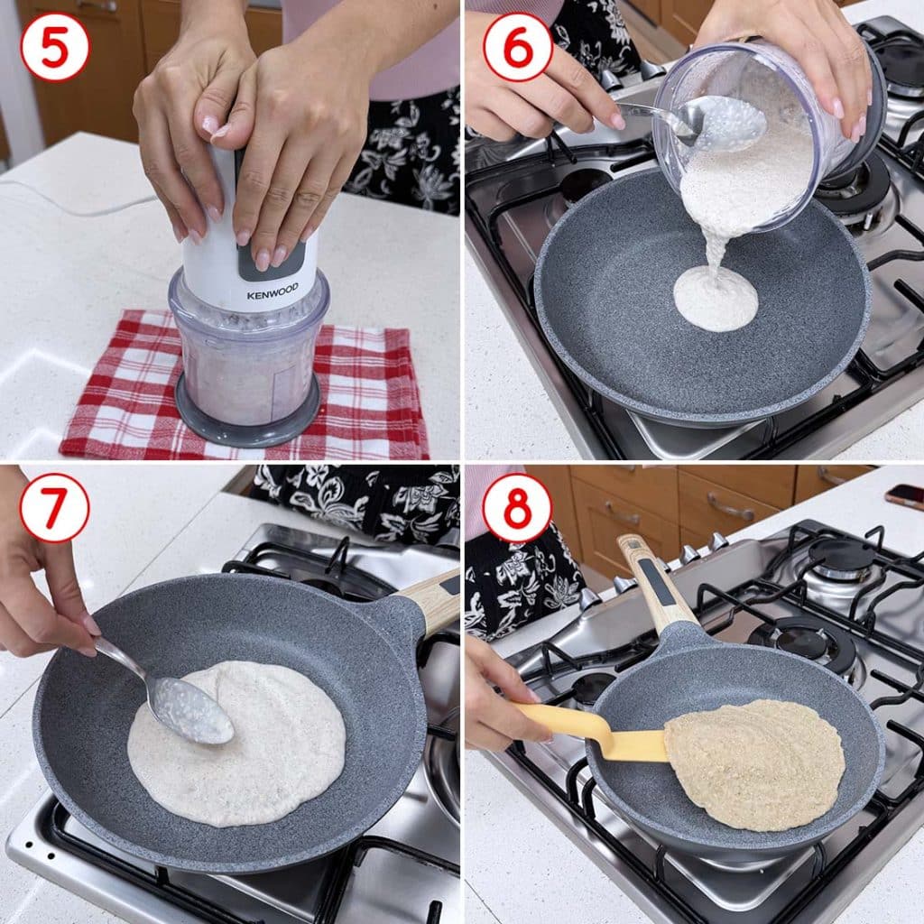 Cottura della piadine di avena