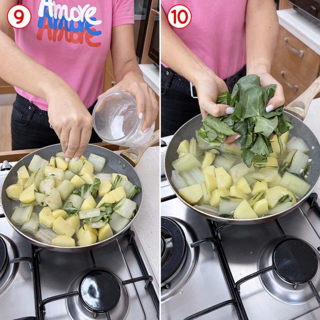 Coste con patate in padella