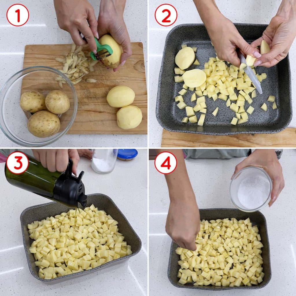 Taglio e cottura delle patate