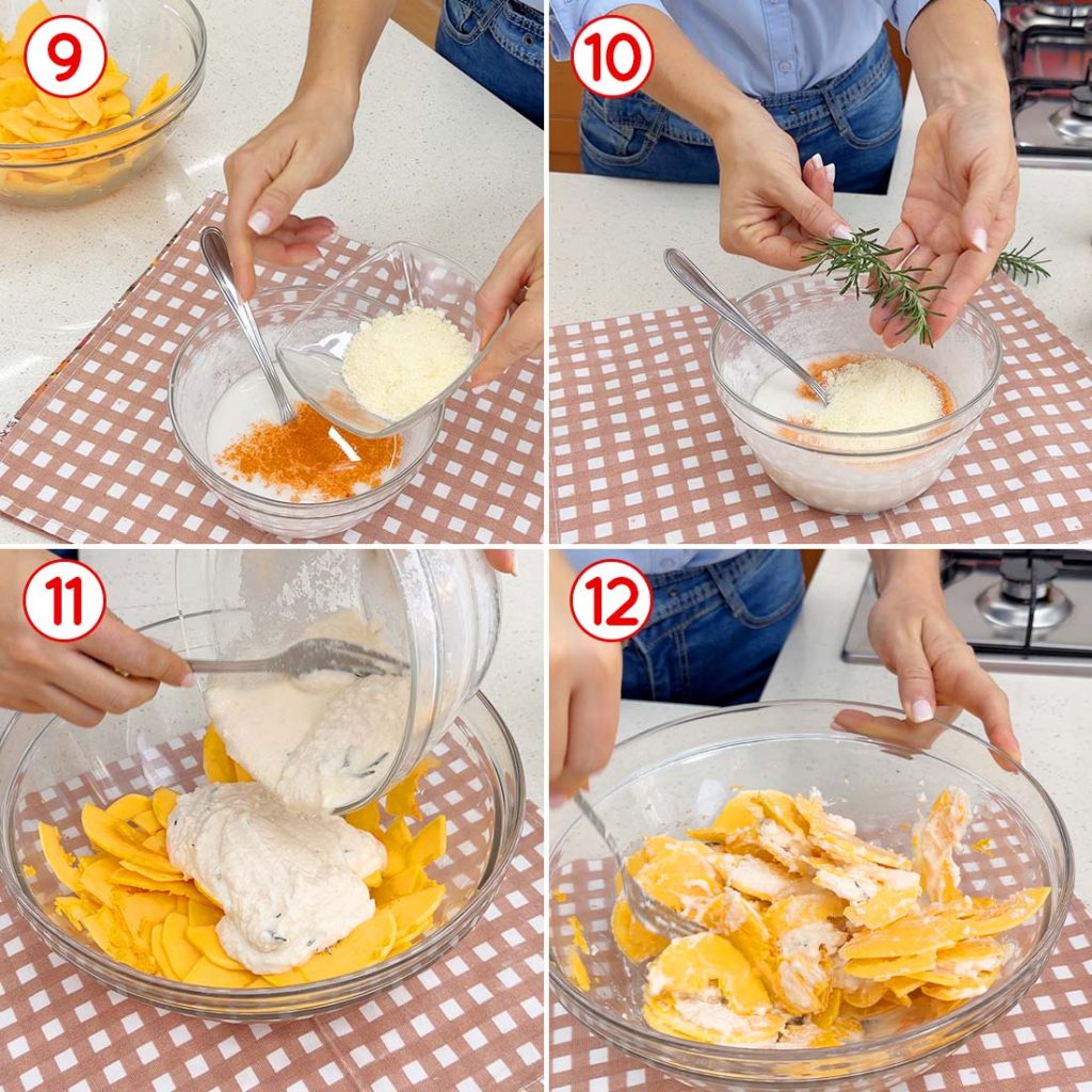 Preparazione della scrocchiarella di zucca